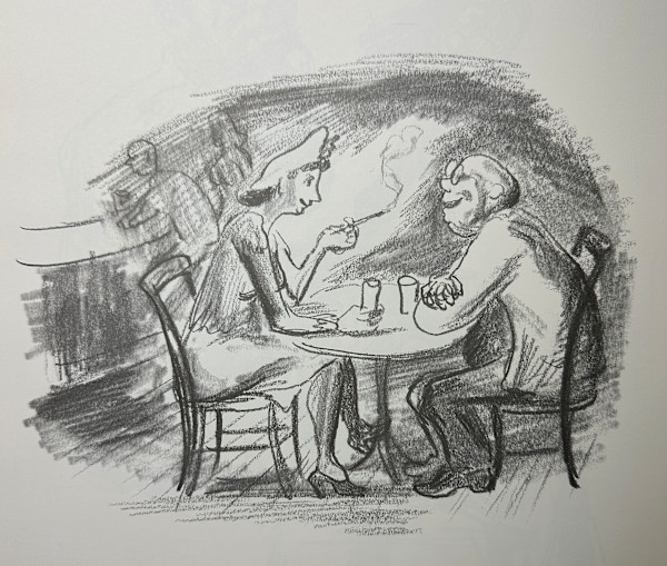 "Conversation" possibly "Mrs. Robinson and Mr. Dawes" named by CLL by Fred Shane, Image 1.