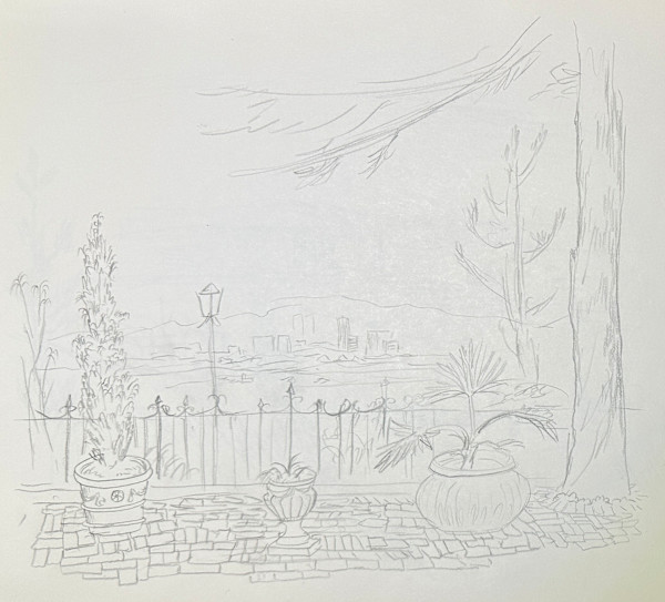 "View of a Distant City from the Patio " named by CLL by Fred Shane, Image 1.