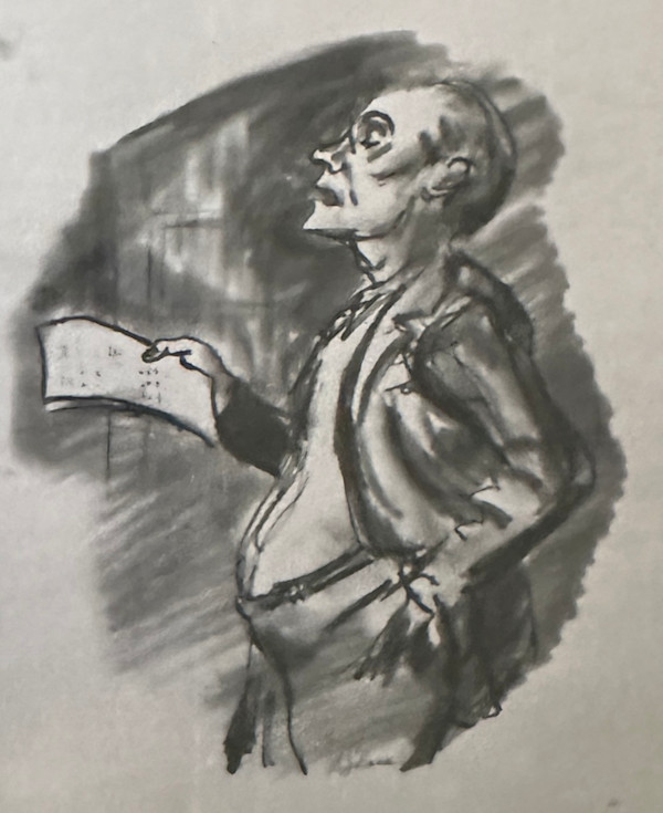 "Committee Report" Pen and Ink sketch, named by CLL by Fred Shane, Image 1.
