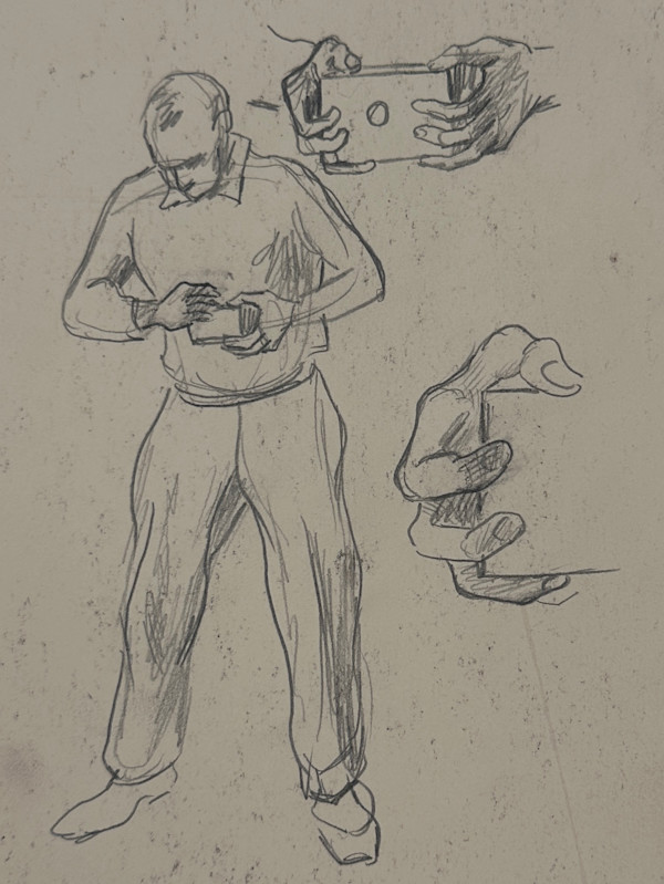"Sunday at Balancing Rock, Man with Camera, Study" named by CLL aka  "Man with Camera ...Study" named by SHSMO by Fred Shane, Image 1.