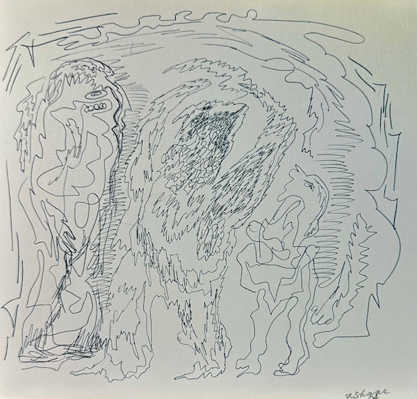 "Man and Beasts Abstraction" named by CLL by Fred Shane, Image 1.