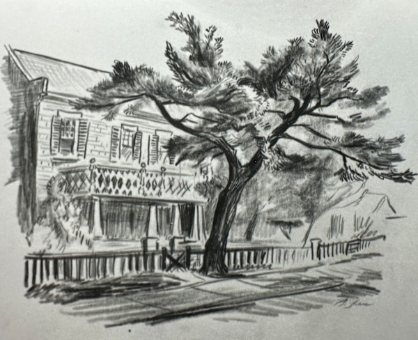 "House with a Fence and a Tree" named by CLL by Fred Shane, Image 1.