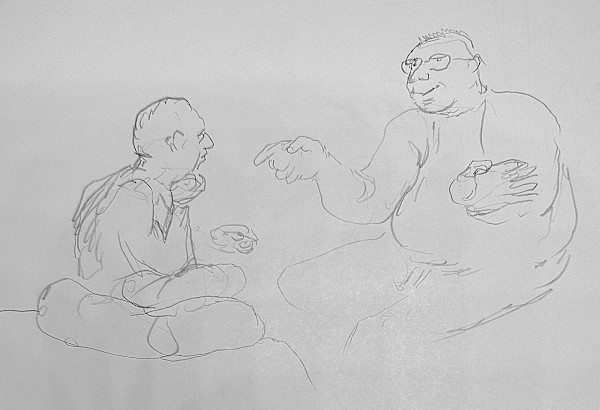 "Two Men in Conversation" named by CLL by Fred Shane, Image 1.