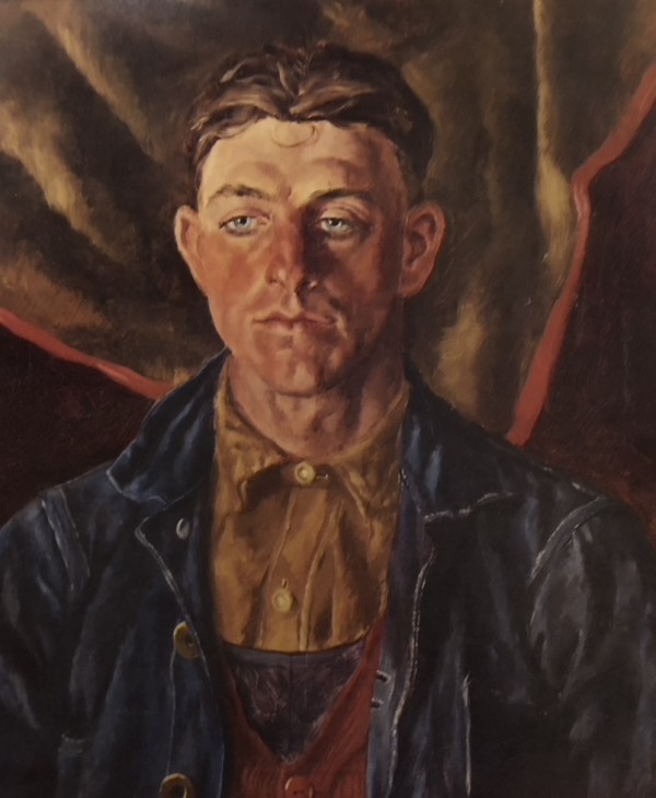 "Charlie Heeter" aka "Portrait: Man in Blue Jumper" by Fred Shane, Image 1.