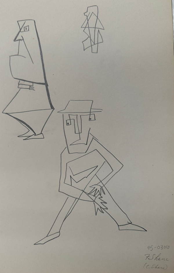 "Geometric Fantasies: Man in Hat and Grouchy Man in Profile" by Fred Shane, Image 1.