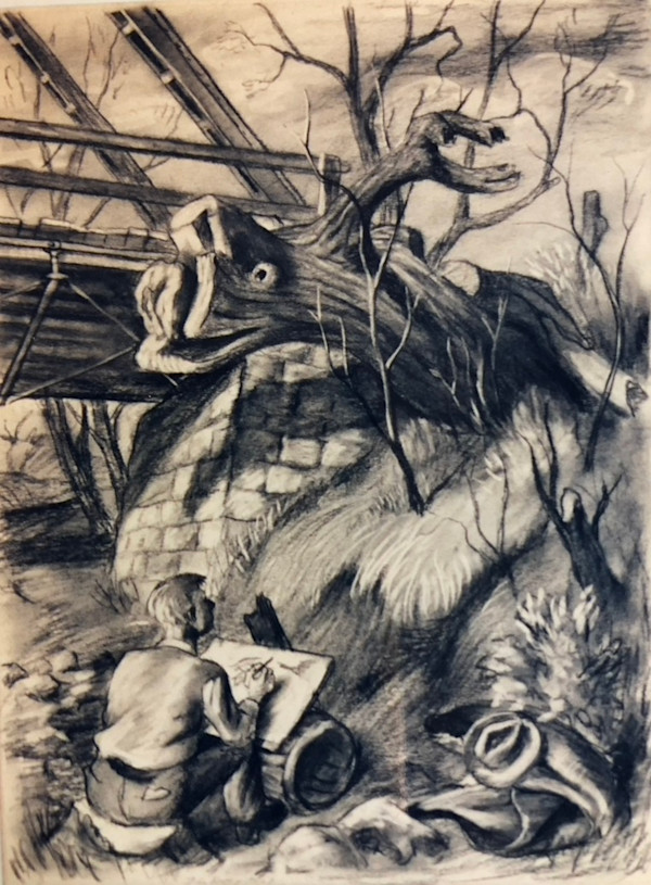 "Happy Stump, The" sketch for painting by Fred Shane, Image 1.