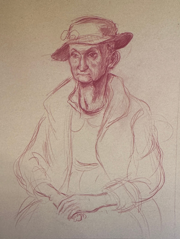 "Portrait: Mrs. Robinson:  Sketch 1 for Painting" named by CLL by Fred Shane, Image 1.