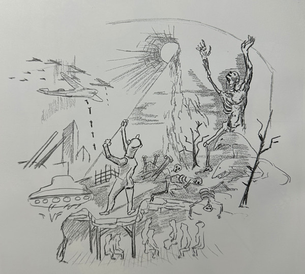 "Fall of Man, The" preliminary sketch by Fred Shane, Image 1.