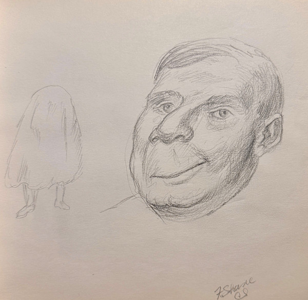"Portrait: Man and a Ghost in a Sheet" named by CLL by Fred Shane, Image 1.