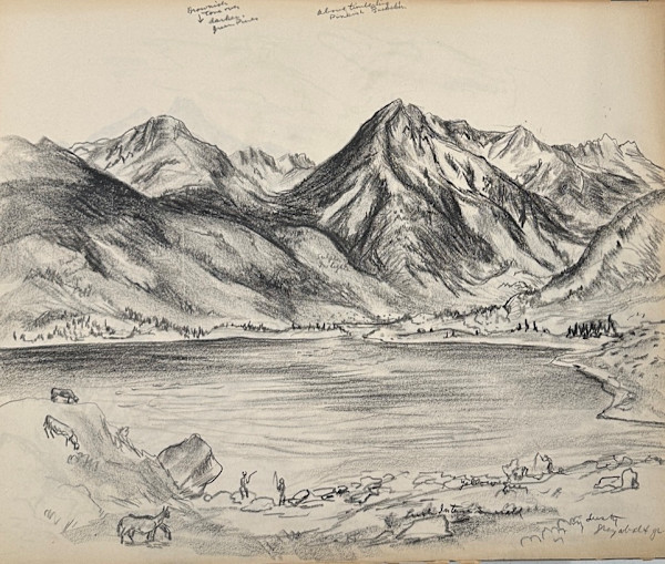 "Landscape with Mountains and Lake" named by CLL by Fred Shane, Image 1.