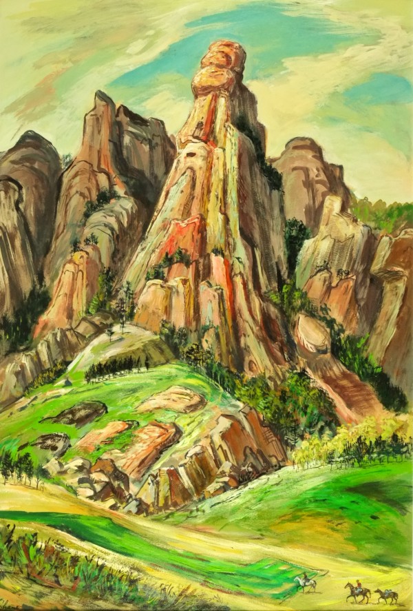 "Cathedral Rock" aka Cathedral Rock with Distant Horses" named by CLL by Fred Shane, Image 1.