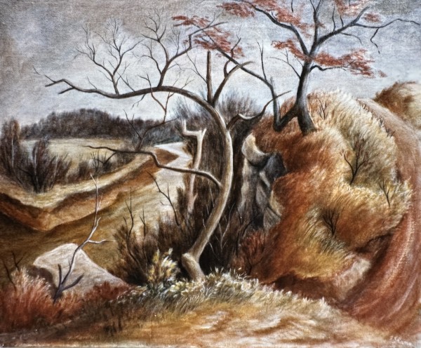 "Hinkson Creek"  (aka "Grassy Landscape with Trees" named by CLL) by Fred Shane, Image 1.