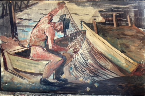 "Fisherman With Nets" by Fred Shane, Image 1.