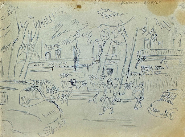 "Street Scene in Vence, 1967" named by CLL by Fred Shane, Image 1.