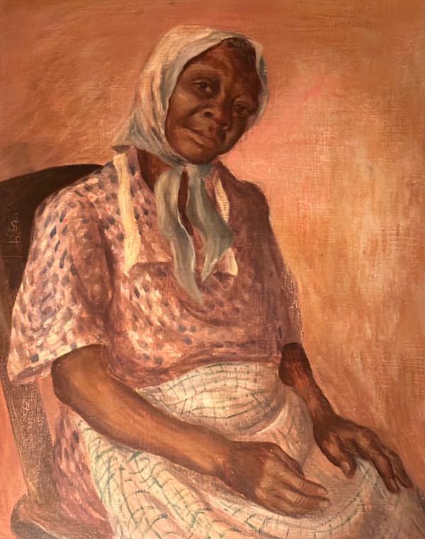 "Portrait: Amanda Gaither" aka "Portrait: Seated Woman with Scarf" named by CLL by Fred Shane, Image 1.