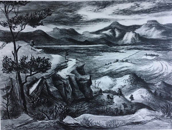 "Rocky Crag with Distant Valley" named by CLL by Fred Shane, Image 1.