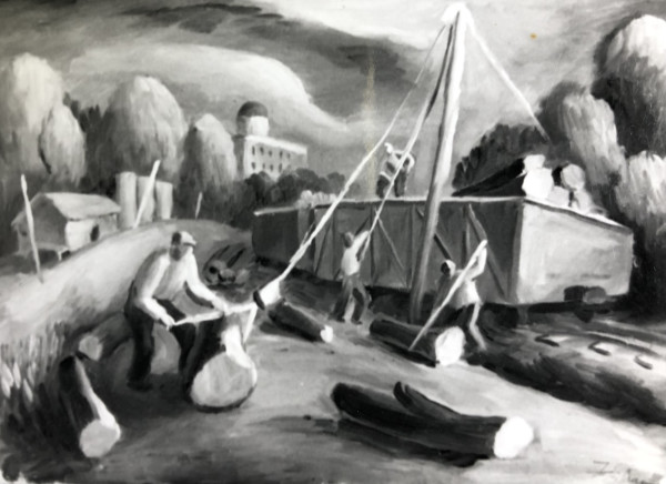 "Loading the Rail Car" named by CLL by Fred Shane, Image 1.