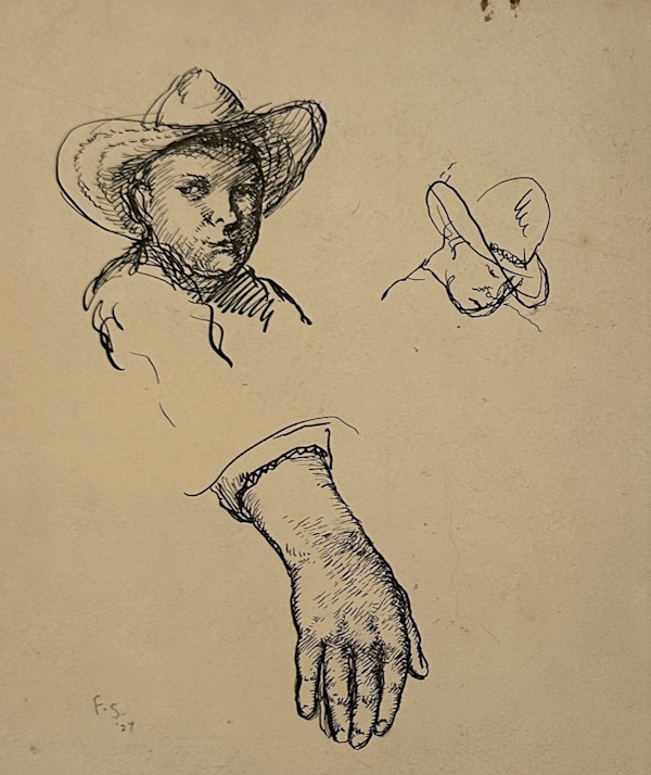 "Portrait Study: Boy in a Hat, and a Hand" named by CLL by Fred Shane, Image 1.