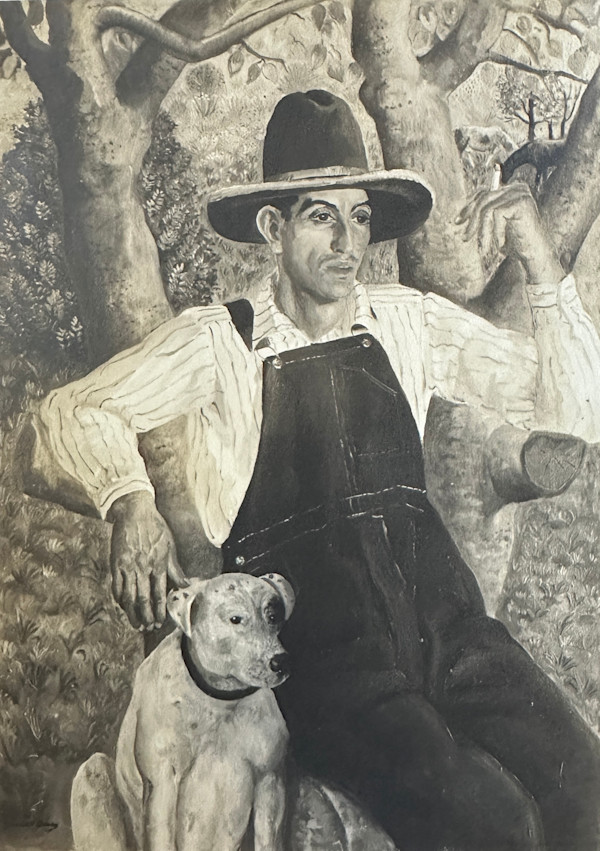 "Man with his Cigarette and Dog" named by CLL by Fred Shane, Image 1.
