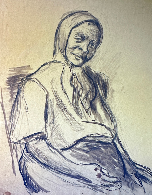 "Portrait: Amanda Gaither, Sketch" by Fred Shane, Image 1.