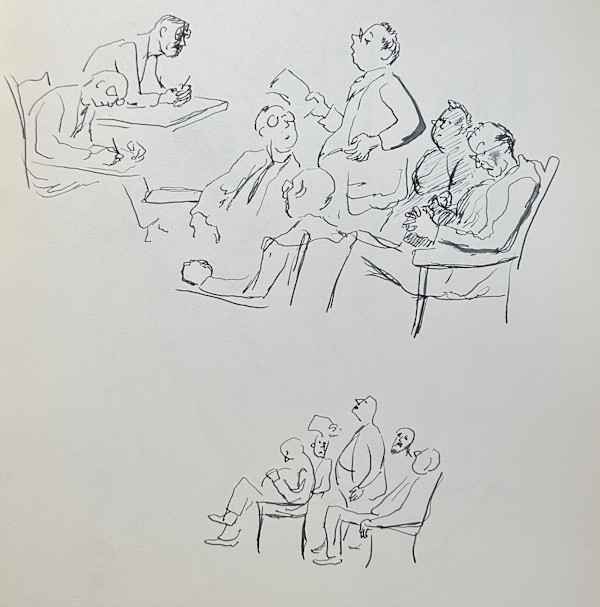 "Committee Report, Two Sketches" named by CLL by Fred Shane, Image 1.