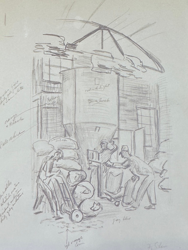 "Men Working at the Grain Silo" named by CLL by Fred Shane, Image 1.