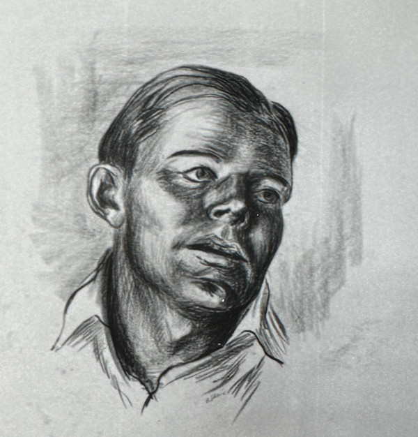 "Portrait Sketch: Picnic, Lake of the Ozars, Mural at Eldon PO, MO" by Fred Shane, Image 1.