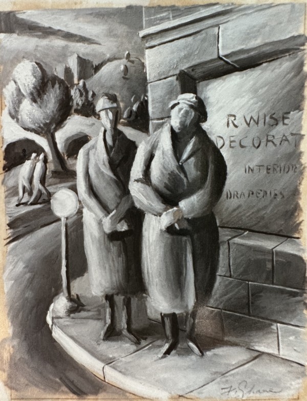 "Women Outside Decorating Store" named by CLL by Fred Shane, Image 1.