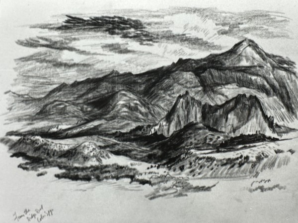 “From the Ridge Road, Colorado Springs” likely Pikes Peak. by Fred Shane, Image 1.