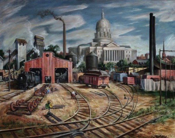"State Capitol, Jefferson City, Missouri, The" with Railway Yard by Fred Shane, Image 1.
