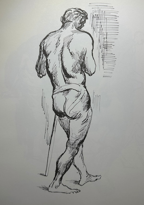 "Figure Study: Man from Behind Taking a Step" named by CLL by Fred Shane, Image 1.
