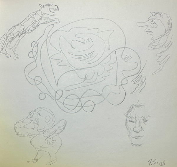 "Automatic Doodle of Faces and a Tiger" named by CLL by Fred Shane, Image 1.