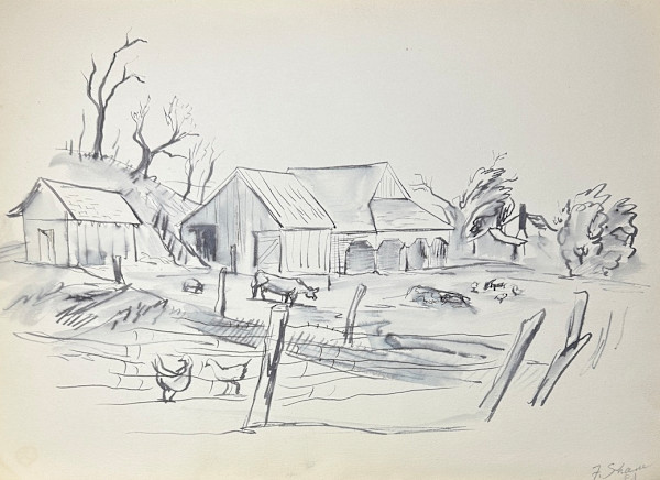 "Farm with Ducks, Chickens and Cows" named by CLL by Fred Shane, Image 1.