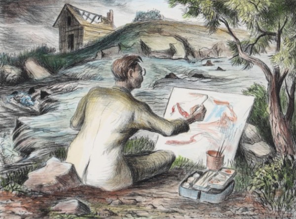 "Bruce Mitchell Painting" by Claudia Lohnes, Image 1.