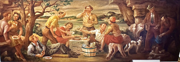 "Picnic: Lake of the Ozarks, Mural at Eldon Post Office, MO" by Fred Shane, Image 7.