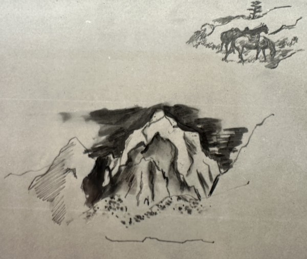"Horses Drink at the Creek" named by CLL by Fred Shane, Image 1.