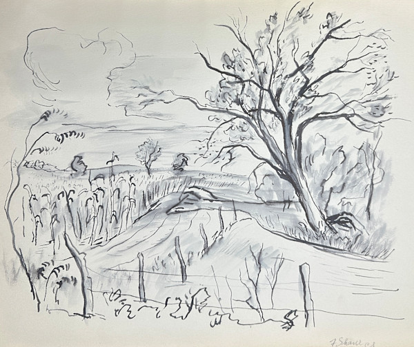 "Landscape with Winding Road and Leaning Tree" named by CLL by Fred Shane, Image 1.