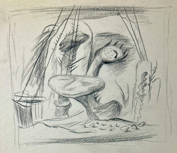 "Surreal Landscape, Happy Rock Sketch" named by CLL by Fred Shane, Image 1.