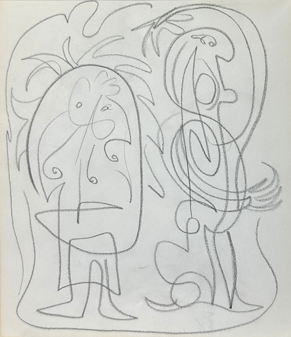 "Automatic Doodle of Two Figures" named by CLL by Fred Shane, Image 1.