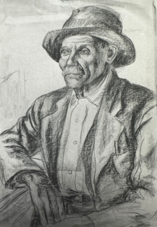 "Portrait: Boone County Native" Sketch for Painting by Fred Shane, Image 1.