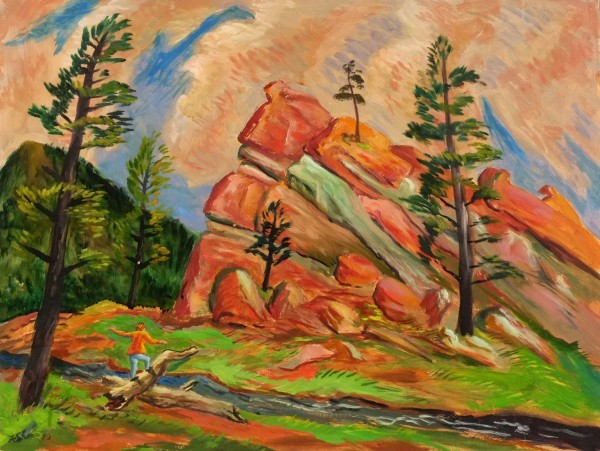 "Hiker at Red Rock" by Fred Shane, Image 1.
