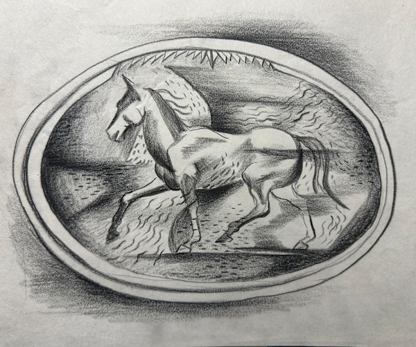 "Horse Medallion" named by CLL by Fred Shane, Image 1.