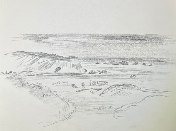 "Looking South from Pebble Beach, Sketch 2" named by CLL by Fred Shane, Image 1.