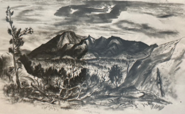 "Landscape with Distant Mountains" by Fred Shane, Image 1.