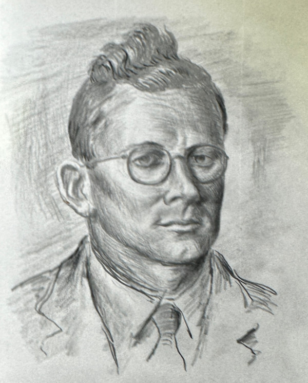 "Portrait: Professor C. Edmund Marshal?, sketch" named by CLL by Fred Shane, Image 1.
