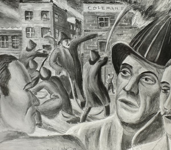 "Fire at Coleman's, The" named by CLL by Fred Shane, Image 1.