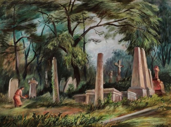 "Cemetery, Ste. Genevieve," aka "The Old Cemetery, Ste. Genevieve" by Fred Shane, Image 2.