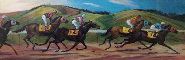 "Past the Finish Line" aka "Horse Race: Five Horses" named by CLL by Fred Shane, Image 1.