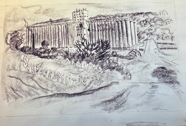 "Katy Elevator" Sketch for Painting, named by CLL by Fred Shane, Image 1.