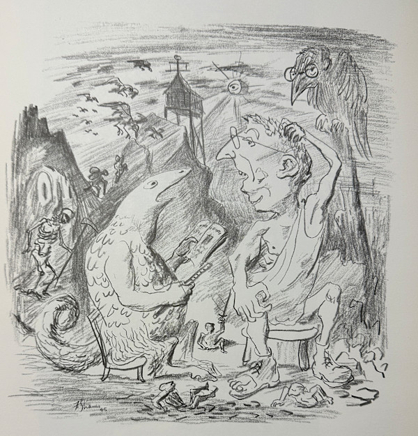 "Academic Enigma" sketch for painting by Fred Shane, Image 1.